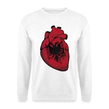 Cœur d’Albania - Sweat-shirt Unisexe - blanc - Devant