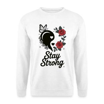 Stay Strong Shirt – Yin Yang Heart with Roses - Unisex Sweatshirt - white - Front