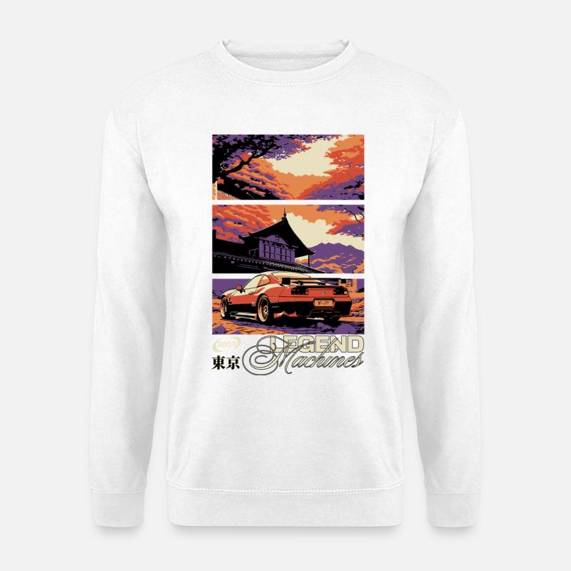 Sunset Skyline Triptych Car Legend - Unisex Sweatshirt - white