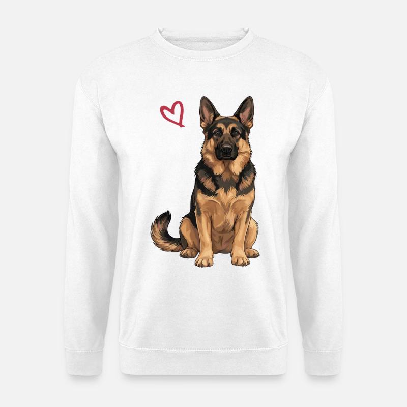 Deutscher Schäferhund, Schäferhund - Unisex Pullover - Weiß