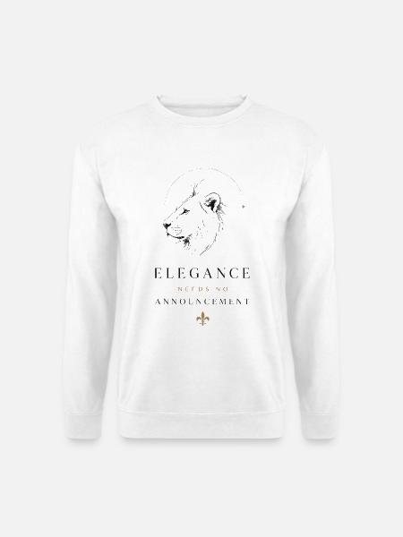 Eleganz Luxus Löwe Minimalismus Statement Ansage - Unisex Pullover - Weiß