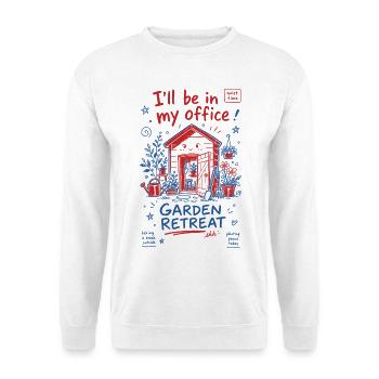 Garden Retreat Ruhezeit Organisches Gärtnern - Unisex Pullover - Weiß - Vorne - Alina (178cm) & Michal (187cm)