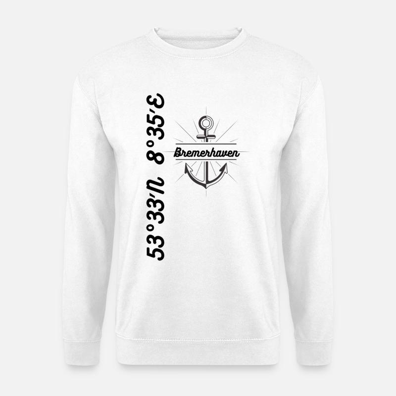 Bremerhaven coordonne Maritim - Sweat-shirt Unisexe - blanc