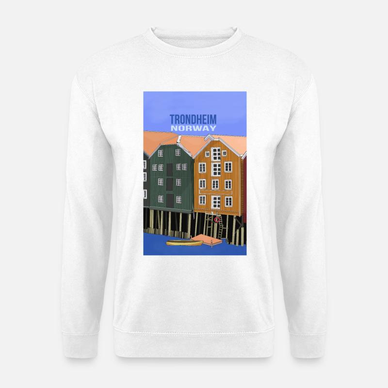 Trondheim Norwegen - Unisex Pullover - Weiß