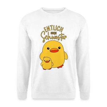 Enten Geschwister Endlich ENTlich Große Schwester - Unisex Pullover - Weiß - Vorne