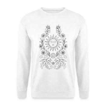 Mittsommer Ausmalbild - DIY Sonne für Litha - Unisex Pullover - Weiß - Vorne