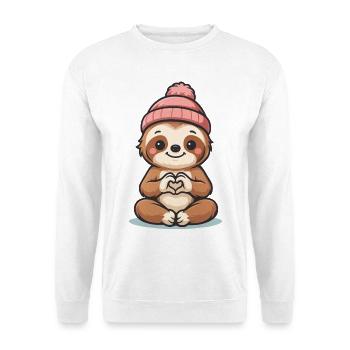 Amour de paresseux douillet - Sweat-shirt Unisexe - blanc - Devant