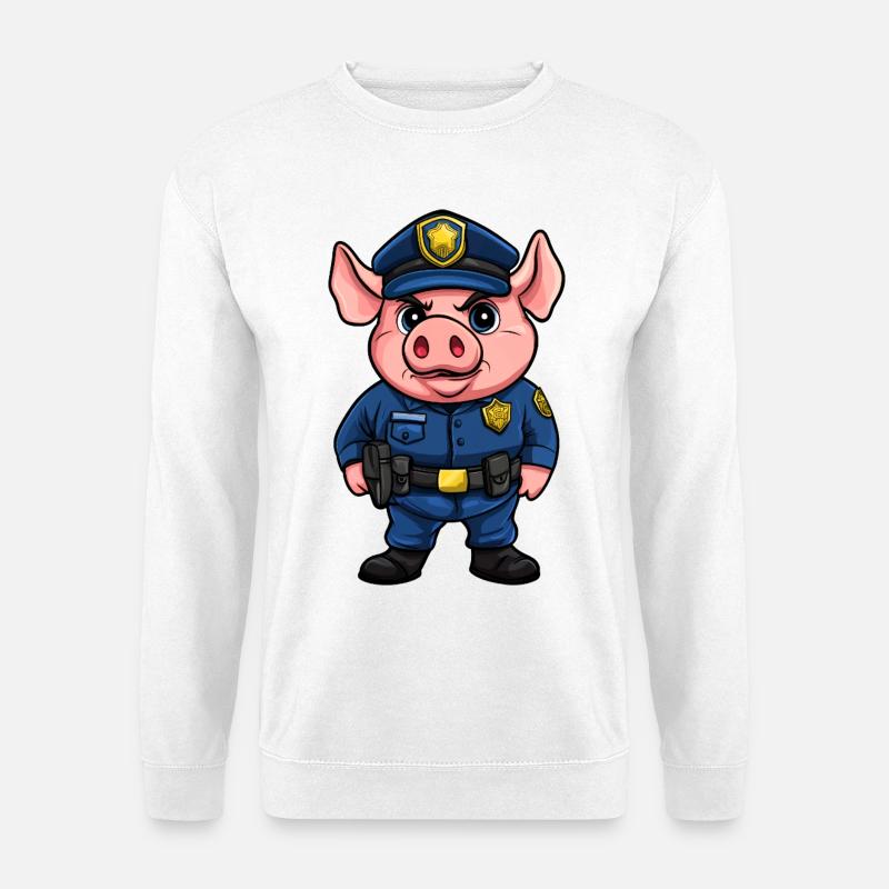 Schweine Polizei - Unisex Pullover - Weiß