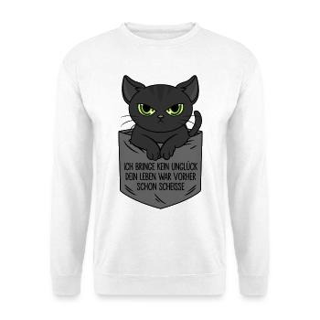 Je n’apporte pas de malchance Sac de poitrine de chat noir - Sweat-shirt Unisexe - blanc - Devant