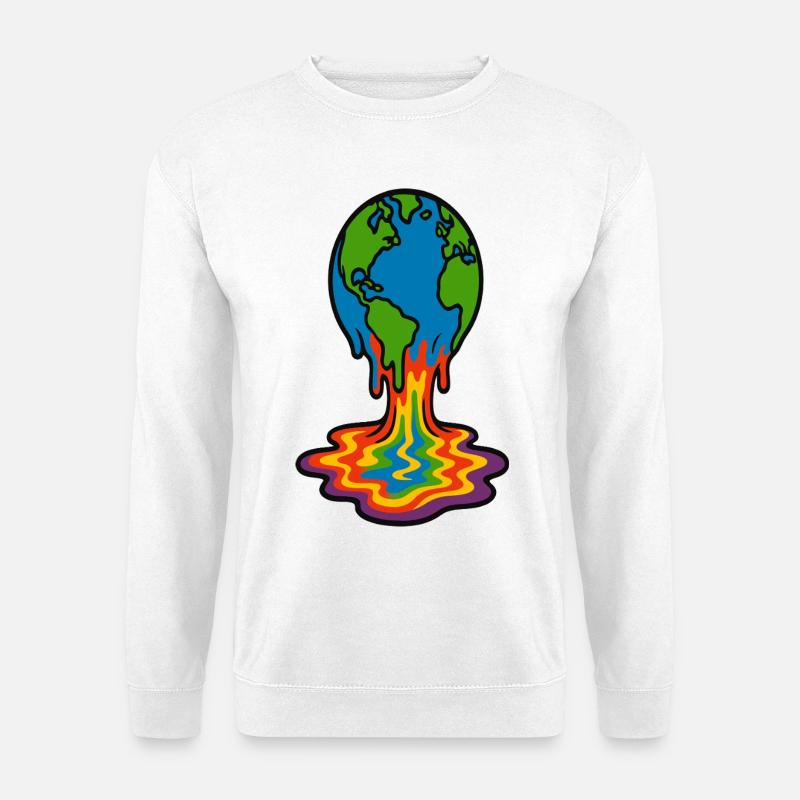 Erdschmelzende Regenbogenlava - Unisex Pullover - Weiß