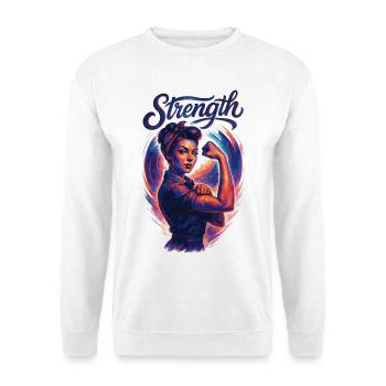 Strength Strong Woman Rockabilly Girl Power Gift - Unisex Sweatshirt - white - Front