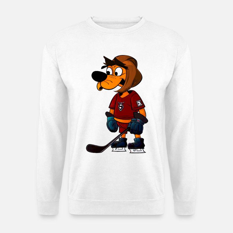 Hunde Eishockey - Unisex Pullover - Weiß