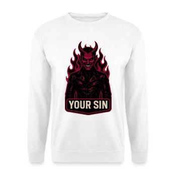 Devil Your Sin, Evil Demon, Hellflames - Unisex Sweatshirt - white - Front