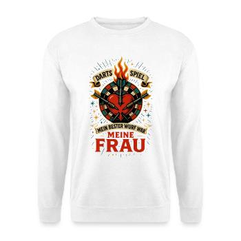 Darts Game Dear Wife, My Best Throw Honey - Unisex Sweatshirt - white - Front