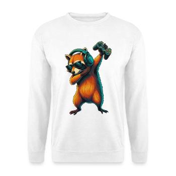 Gamer Waschbär Trash Panda Videospiele Kunst - Unisex Pullover - Weiß - Vorne