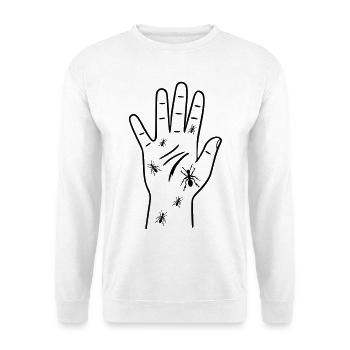 Ameisenlaufen Kribbeln Hände - Unisex Pullover - Weiß - Vorne - Alina (178cm) & Michal (187cm)