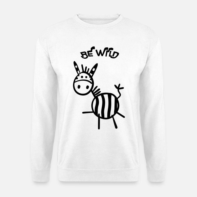 Be Wild Zebra - Unisex Pullover - Weiß