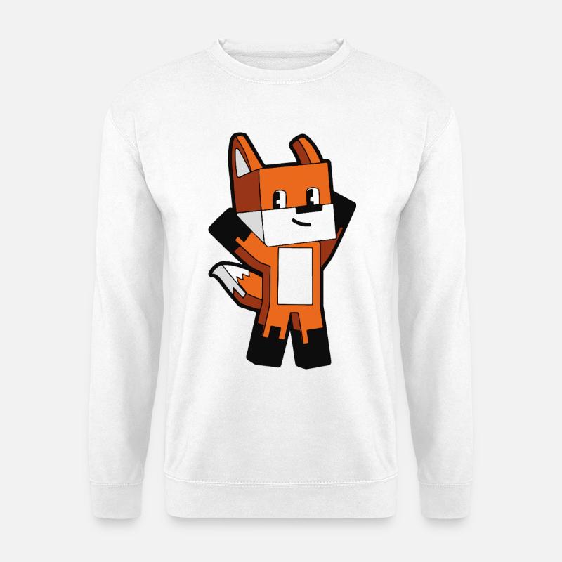 Bunter Voxelfuchs - Unisex Pullover - Weiß