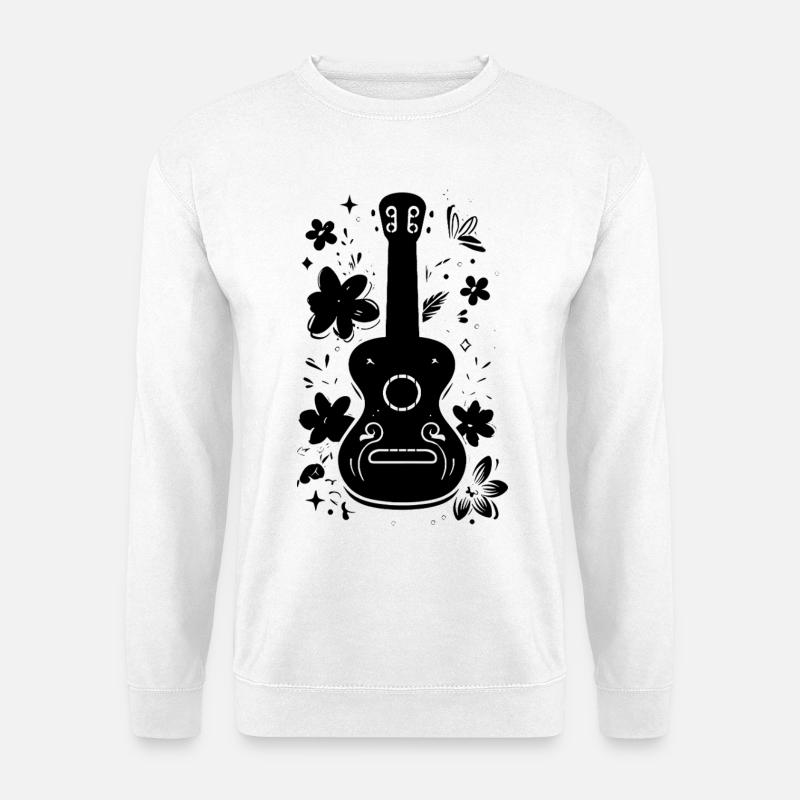 Ukulele Skizze - Unisex Pullover - Weiß