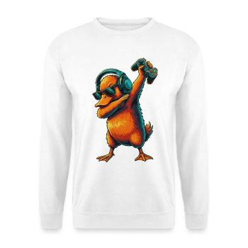 Gamer Duck Vogel spielt Videospiele Kunst - Unisex Pullover - Weiß - Vorne