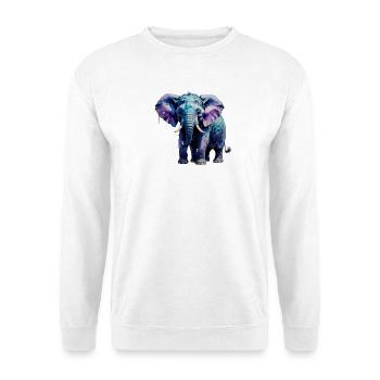 Wasserfarbener Elefant im Aquarellstil - Unisex Pullover - Weiß - Vorne