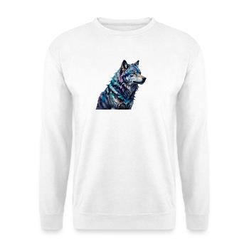 Wasserfarbener Wolf - Unisex Pullover - Weiß - Vorne