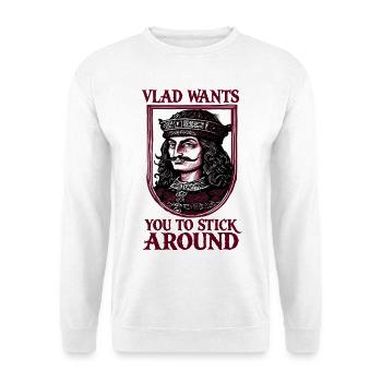 Vlad Dracula Königsportrait - Unisex Pullover - Weiß - Vorne