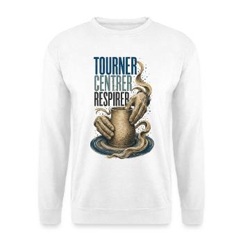 Tourner Centrer Respirer - Sweat-shirt Unisexe - blanc - Devant