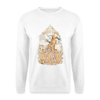 Holzschnitzerei Schnitzen Carved From The Wild - Unisex Pullover - Weiß - Vorne - Alina (178cm) & Michal (187cm)