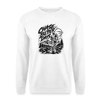 Mountain Trail Runner – Weiter in Bewegung - Unisex Pullover - Weiß - Vorne - Alina (178cm) & Michal (187cm)