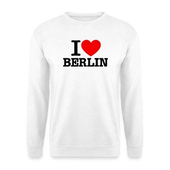 I Love Berlin  - Unisex Pullover - Weiß - Vorne - Alina (178cm) & Michal (187cm)