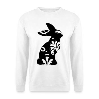 Hasen Silhouette mit Ornamenten - Unisex Pullover - Weiß - Vorne