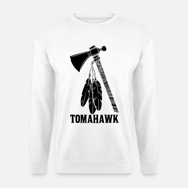 schwarzer Tomahawk - Unisex Pullover - Weiß