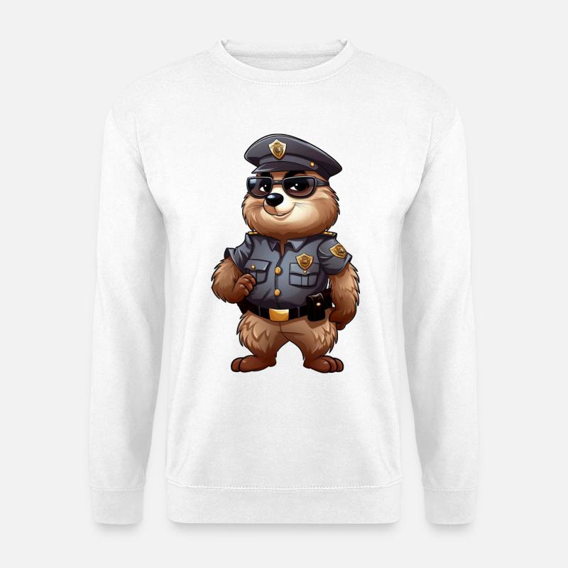 Murmeltier Polizei - Unisex Pullover - Weiß