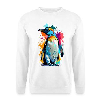 Königspinguin - Pinguin Bunt Kaiserpinguin Vogel - Unisex Pullover - Weiß - Vorne