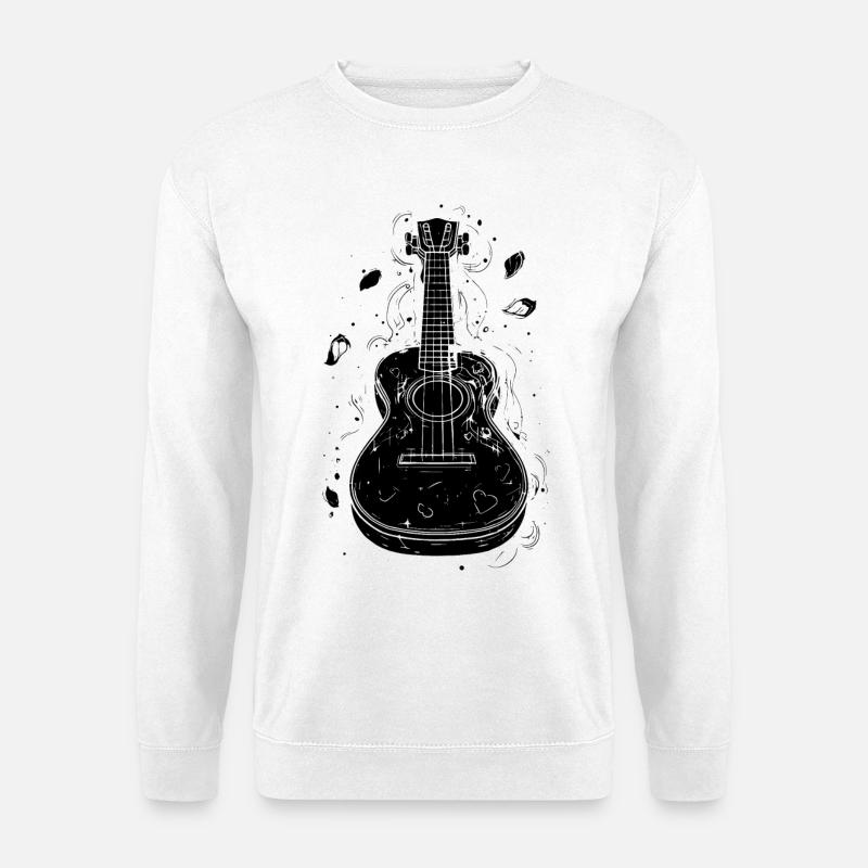 Ukulele Skizze - Unisex Pullover - Weiß