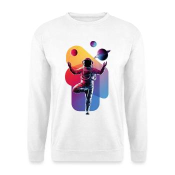 Meditating Astronaut Zen Yoga Planet - Unisex Pullover - Weiß - Vorne