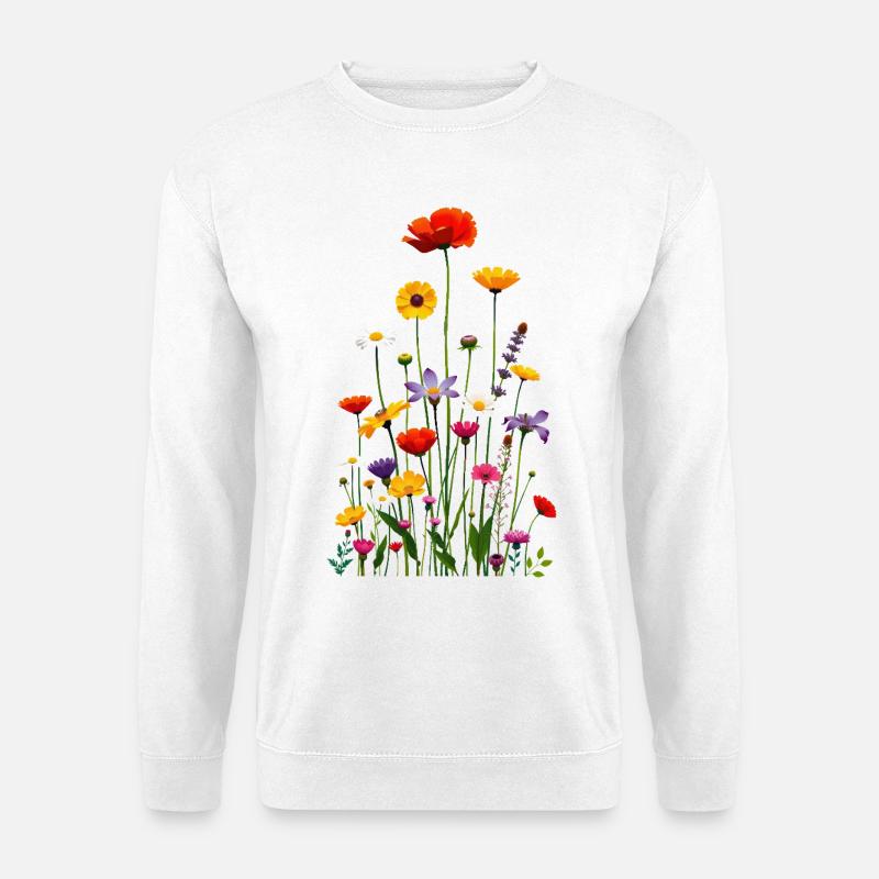 Blumenwiese - Unisex Pullover - Weiß