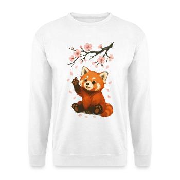 Panda roux, Panda ours, Japonais, Fleurs de cerisier - Sweat-shirt Unisexe - blanc - Devant
