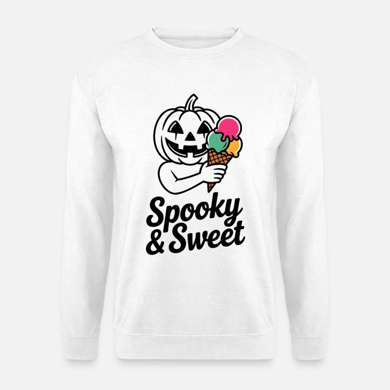 Halloweenkürbis mit Eiscreme - Unisex Pullover - Weiß