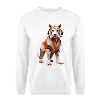Tigre Low-Poly Géométrique - Sweat-shirt Unisexe - blanc - Devant