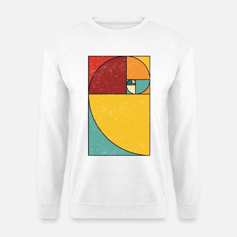 Fibonacci Spiral Geometry Art - Unisex Pullover - Weiß