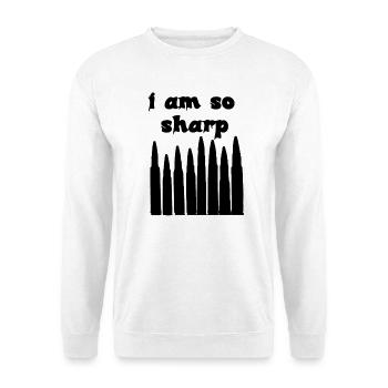 Je suis tellement tranchant Typographie en forme de balle Art sombre - Sweat-shirt Unisexe - blanc - Devant