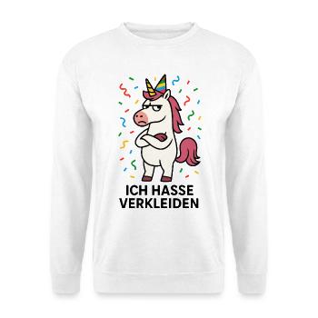 Carnival Muffle Costume Unicorn Hate Dress Up - Unisex Sweatshirt - white - Front