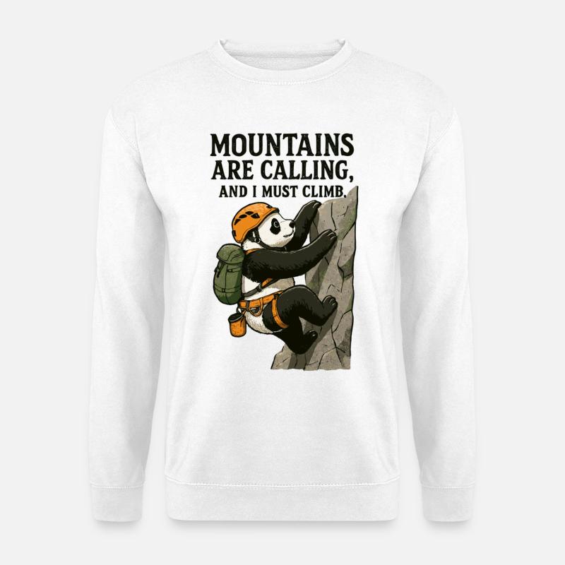 Lustiger Kletter-Panda beim Bouldern - Unisex Pullover - Weiß