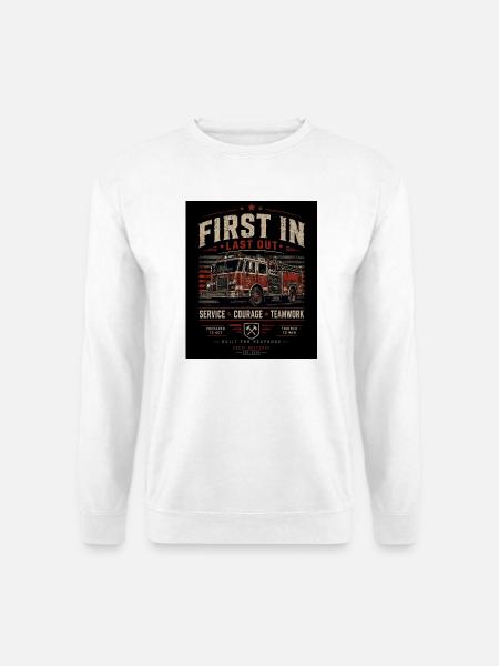 Feuerwehr First In Last Out - Unisex Pullover - Weiß