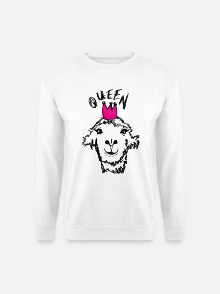 Lama-Queen - Unisex Pullover - Weiß