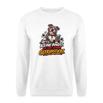 Schon gefrühstückt - Unisex Pullover - Weiß - Vorne - Alina (178cm) & Michal (187cm)