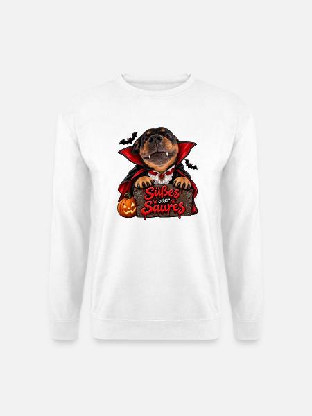 Süßes oder Saures Hundevampir - Unisex Pullover - Weiß