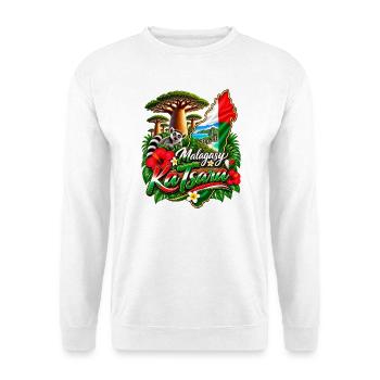 Malagasy KaTsara Tropenmotiv - Unisex Pullover - Weiß - Vorne - Alina (178cm) & Michal (187cm)